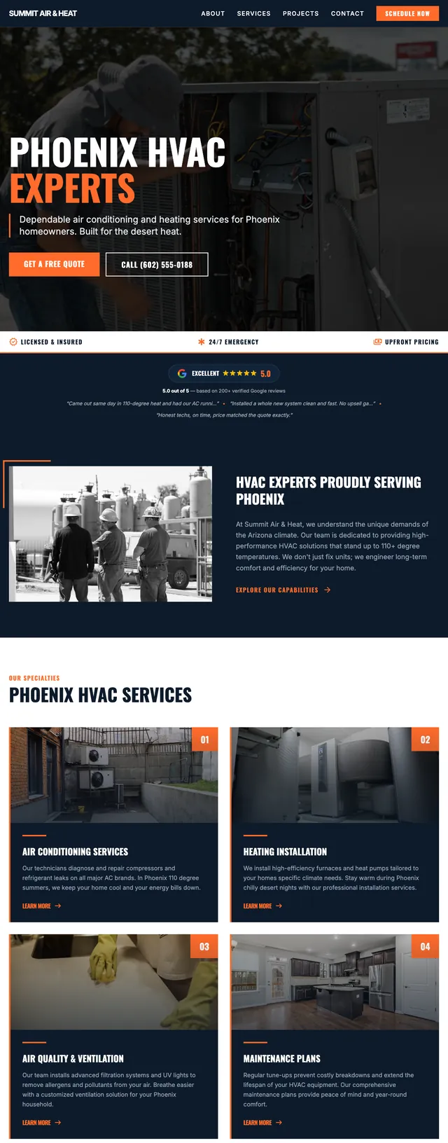 HVAC website built with Contractor Website Builder